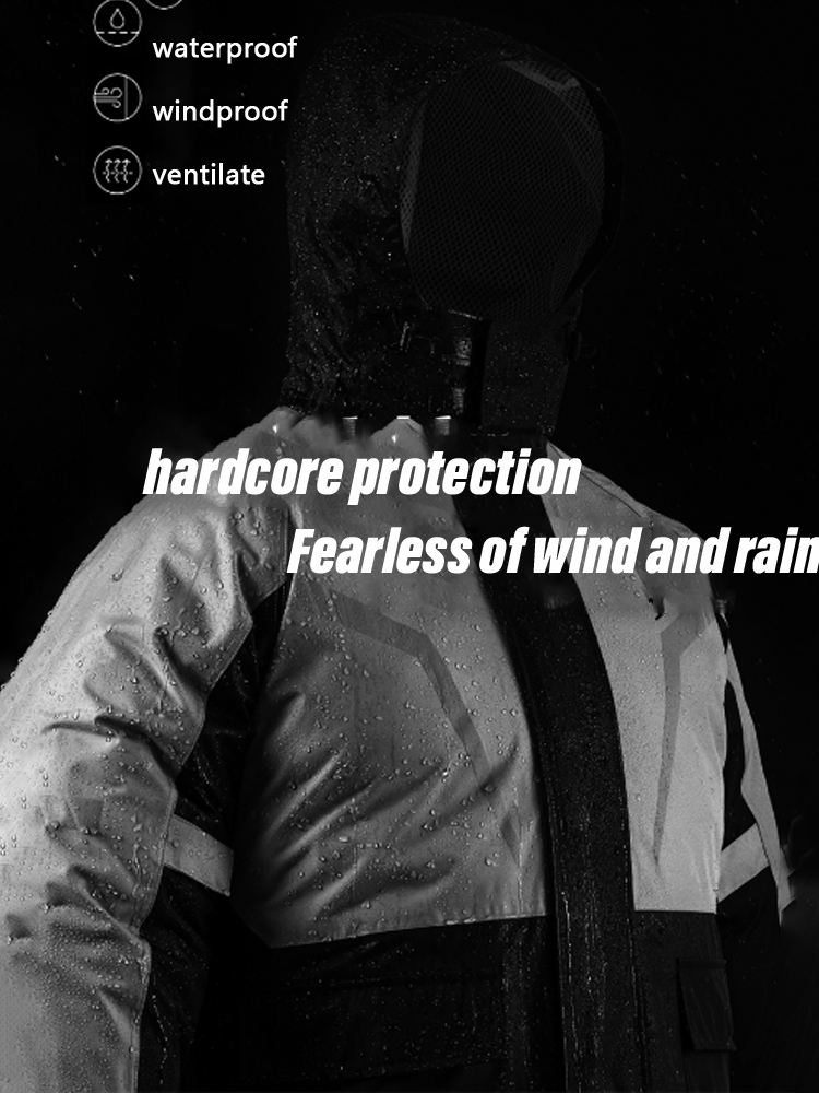 Fishing Rain Suit - Zestaw motocyklowy przeciwdeszczowy: kurtka i spodnie,