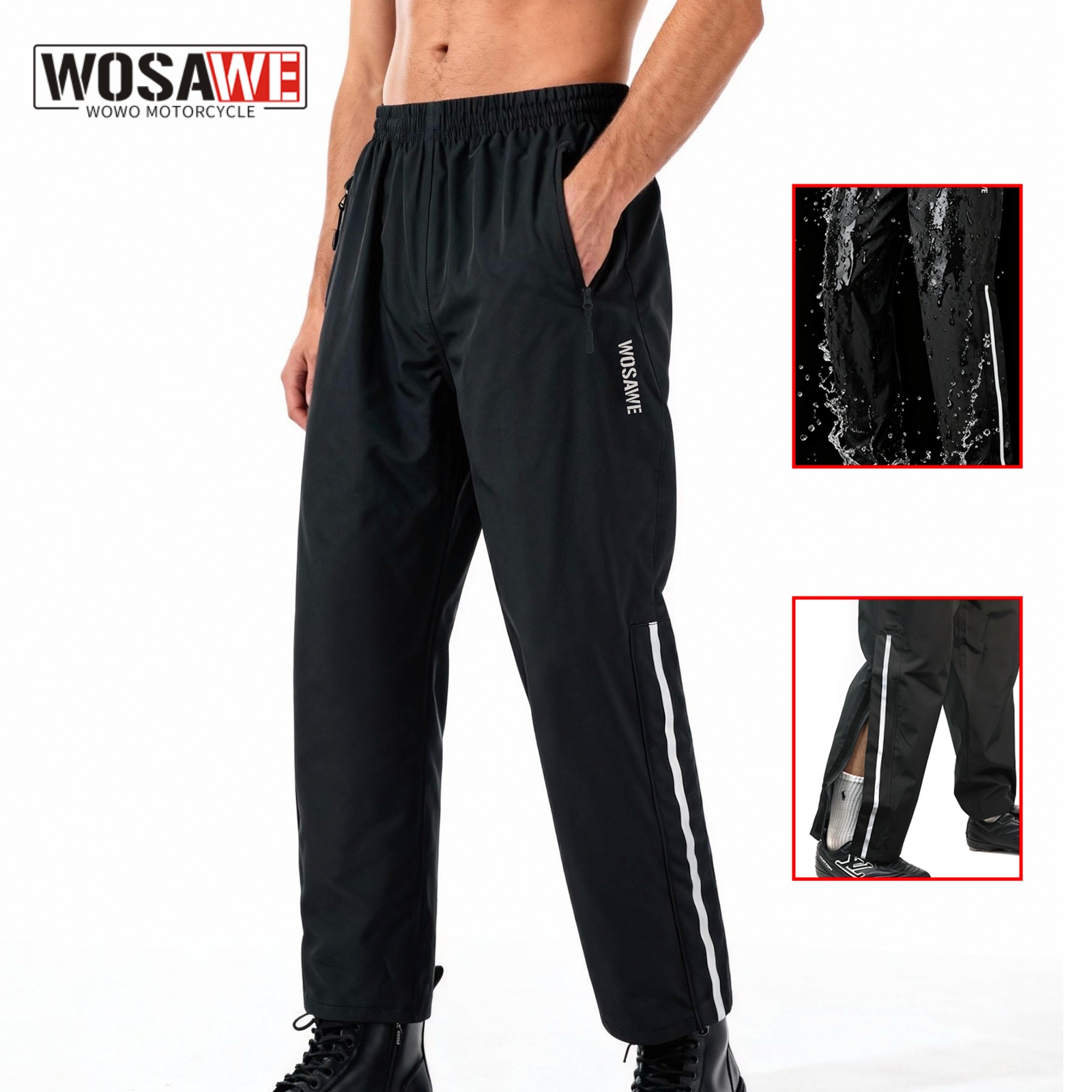 Fishing Rain Suit - Spodnie motocyklowe WOSAWE, wodoodporne, jednolite, unisex,