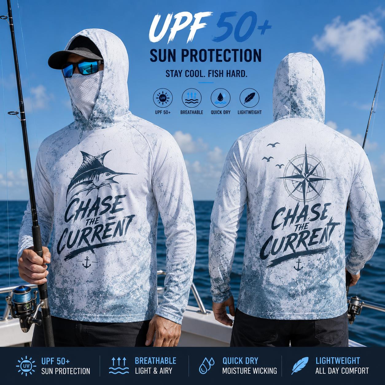Męska koszulka wędkarska z kap – Fishing Hoodie recenzja i cena